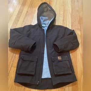 Barely worn Boys Carhartt Sherpa fleece lined body and hood OutdoorJacket